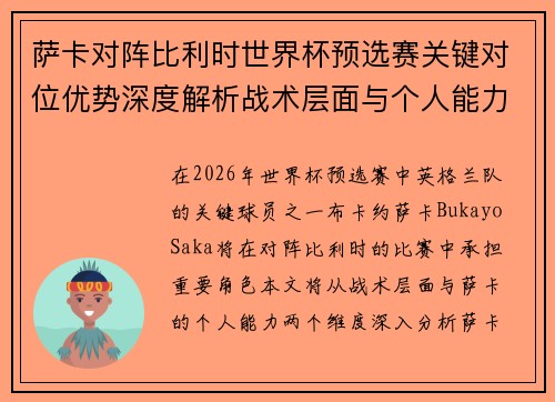 萨卡对阵比利时世界杯预选赛关键对位优势深度解析战术层面与个人能力 萨卡对阵比利时世界杯预选赛关键对位优势深度解析战术层面与个人能力